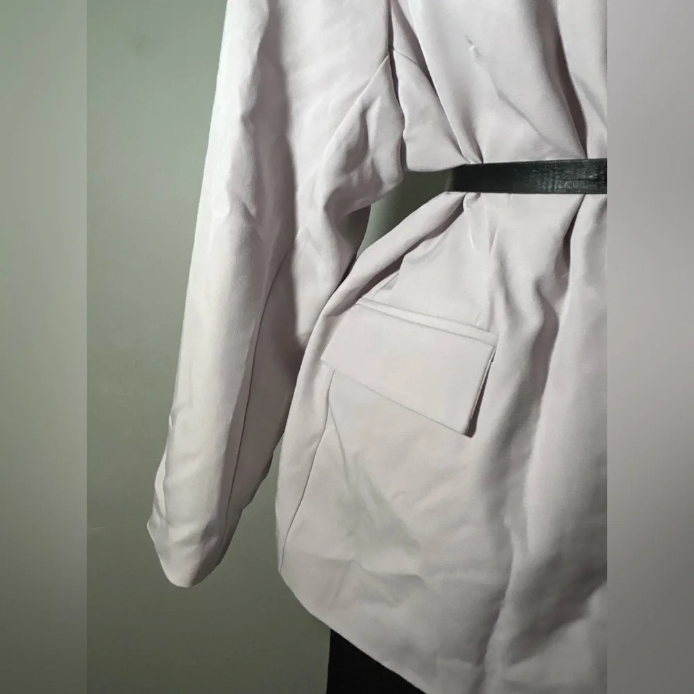 Women's Belted Blazer Jacket - Light Lavandarish - Picture 5 of 8